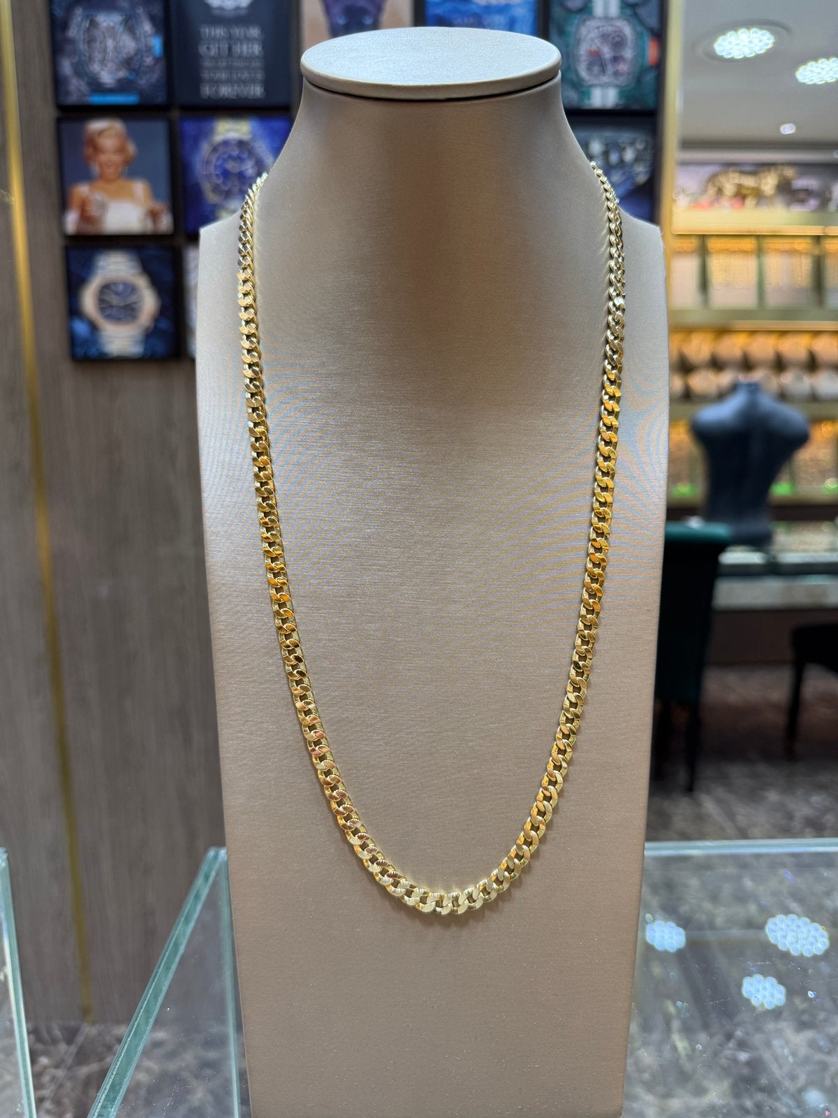 18KT Goud - 53.9 Gram - Ketting - CUBAN - Herenketting, Sieraden, Tassen en Uiterlijk, Kettingen, Ophalen, Nieuw, Goud