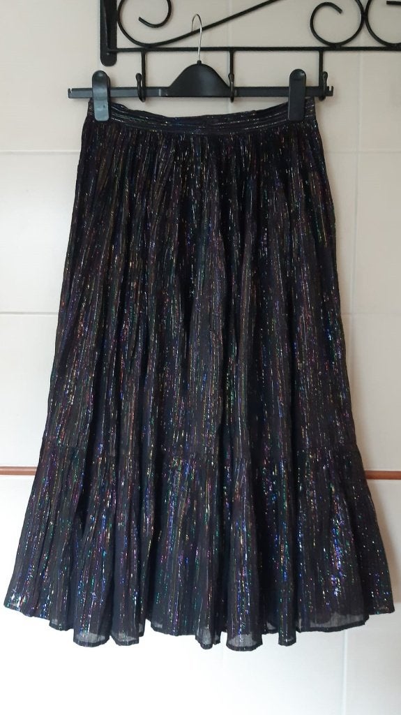 MONSOON elegante midi glitter ROK, maat 42, Zwart, Maat 42/44 (L), Ophalen of Verzenden, Zo goed als nieuw