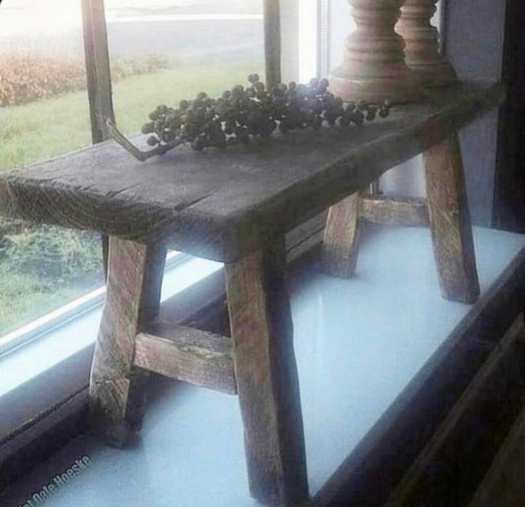 ~Stoer Sober Landelijk Houten Vensterbank Bankje/Krukje~, Huis en Inrichting, Woonaccessoires | Overige, Ophalen of Verzenden