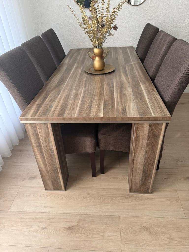 Complete hoogwaardig kwaliteit meubel set incl stoelen, Huis en Inrichting, Tafels | Eettafels, Ophalen, Zo goed als nieuw, Rechthoekig