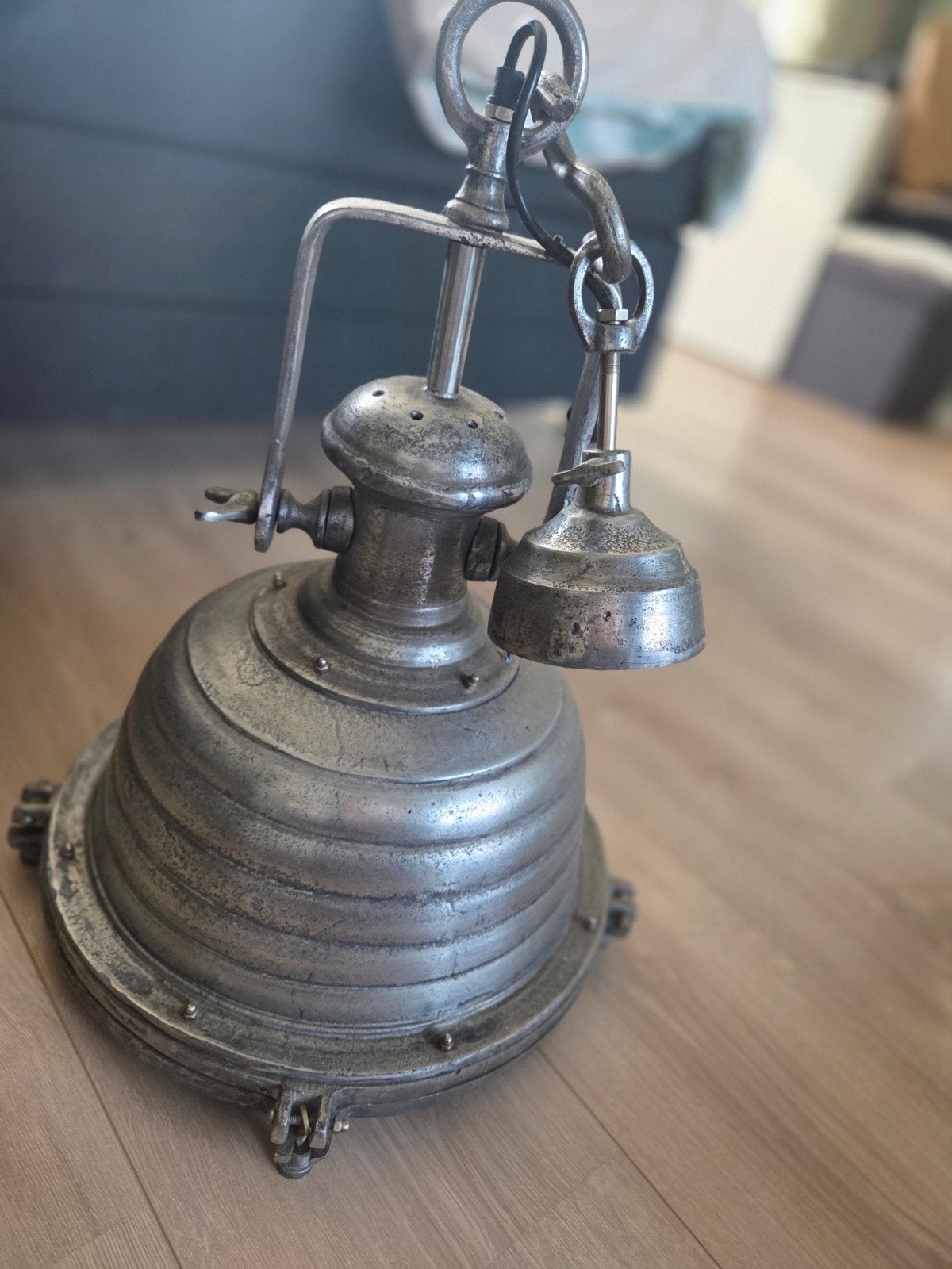2x Industriële hanglamp, Ophalen, Zo goed als nieuw, Glas, Industriël