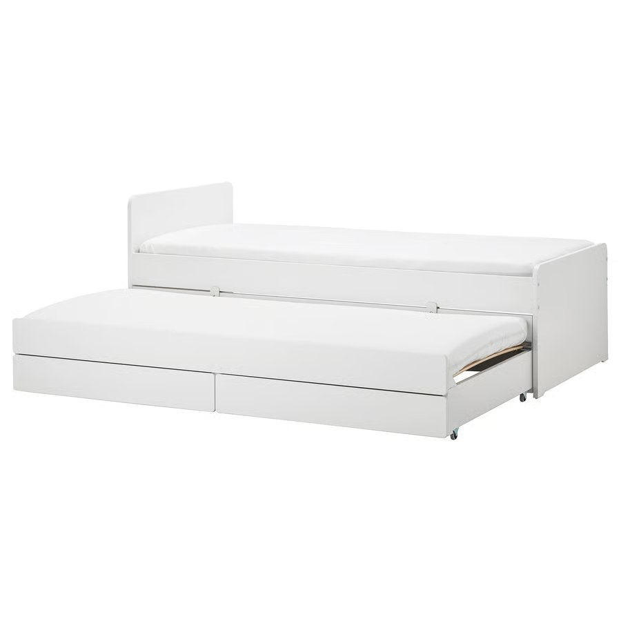IKEA SLÄKT bed, 90x200 cm, Ophalen, 90 cm, Eenpersoons, Wit