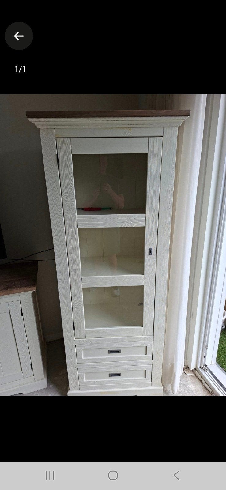 Vitrinekast met lades, Ophalen, Met deur(en), 150 tot 200 cm, 25 tot 50 cm