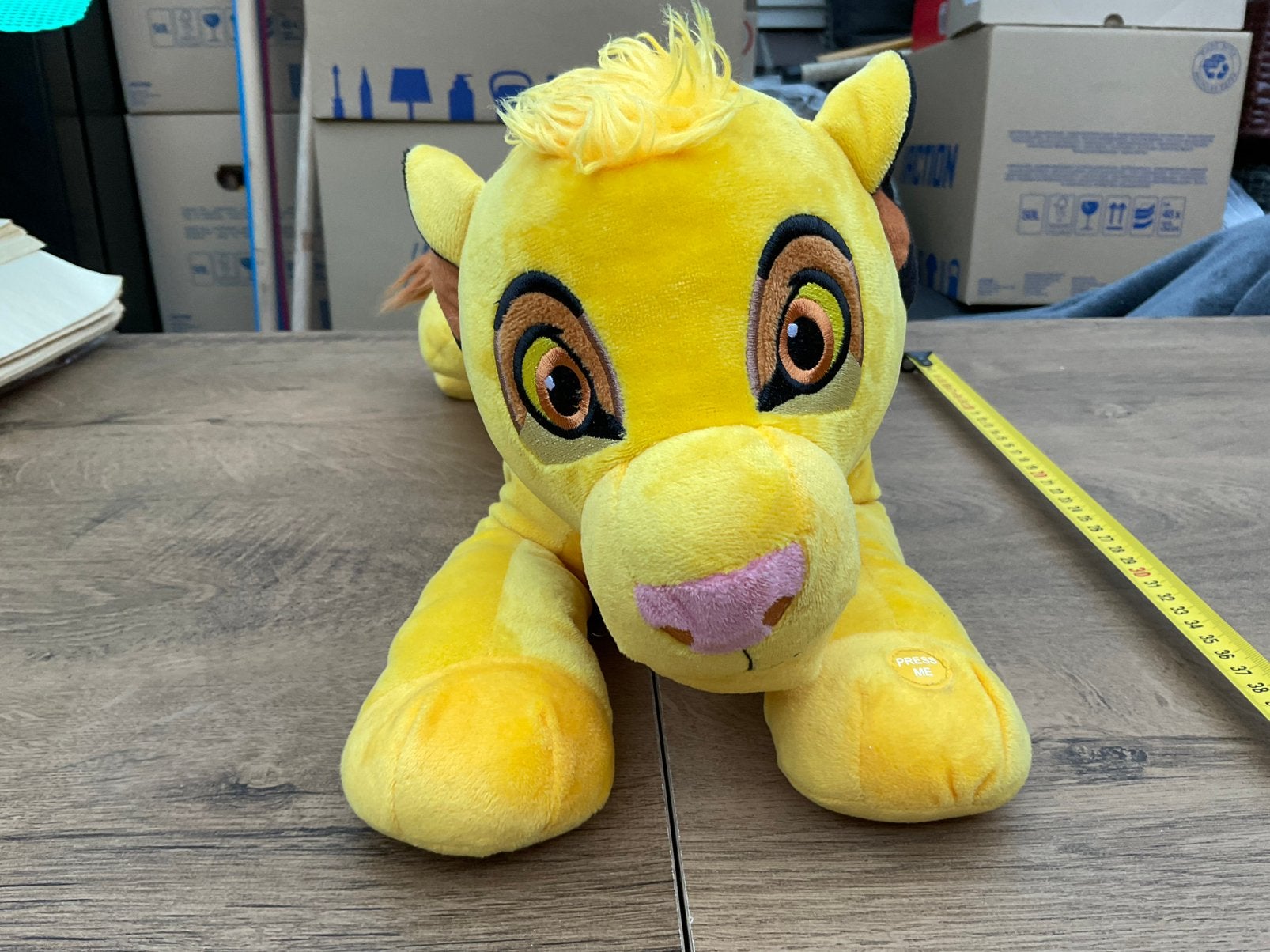 Nieuwe zgan grote Disney Lion King Simba met geluid 40cm, Ophalen, Leeuwenkoning of Jungle Boek, Zo goed als nieuw, Knuffel
