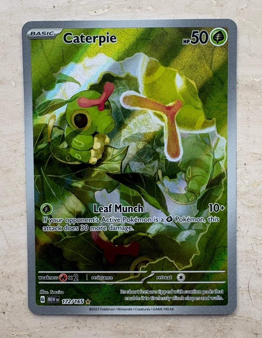 Caterpie - 172/165 - 151 MEW - Pokémon - IR, Ophalen of Verzenden, Zo goed als nieuw