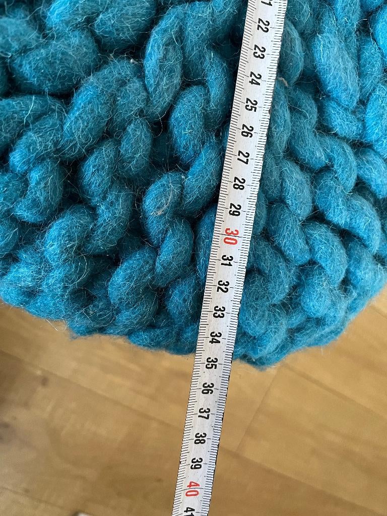nieuw poef gebreid turqouise blauw hangmat creme nieuw, Ophalen, Nieuw