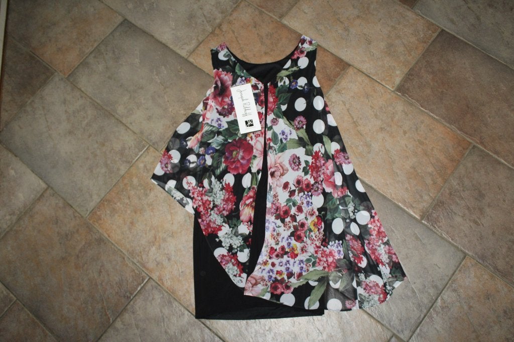 Joseph Ribkoff chique fleurige/zwarte zomerjurk mt 38/M, Kleding | Dames, Jurken, Maat 38/40 (M), Overige kleuren, Verzenden, .