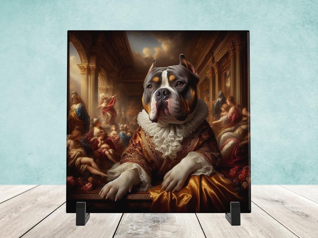 Barok Stijl - American Bully tegel, Verzenden, Nieuw