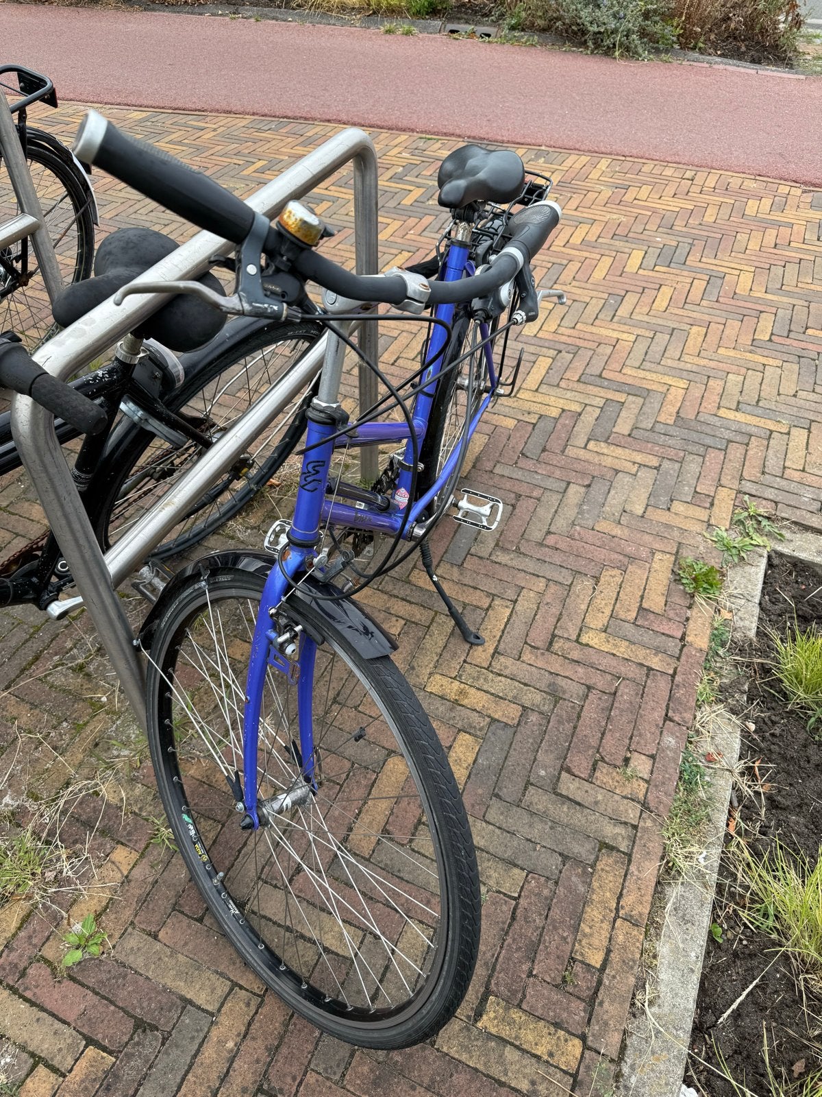 Blauwe fiets met versnellingen - opknapper voor mooi prijsje, Fietsen en Brommers, Gebruikt, Velgrem, Versnellingen, 49 tot 53 cm