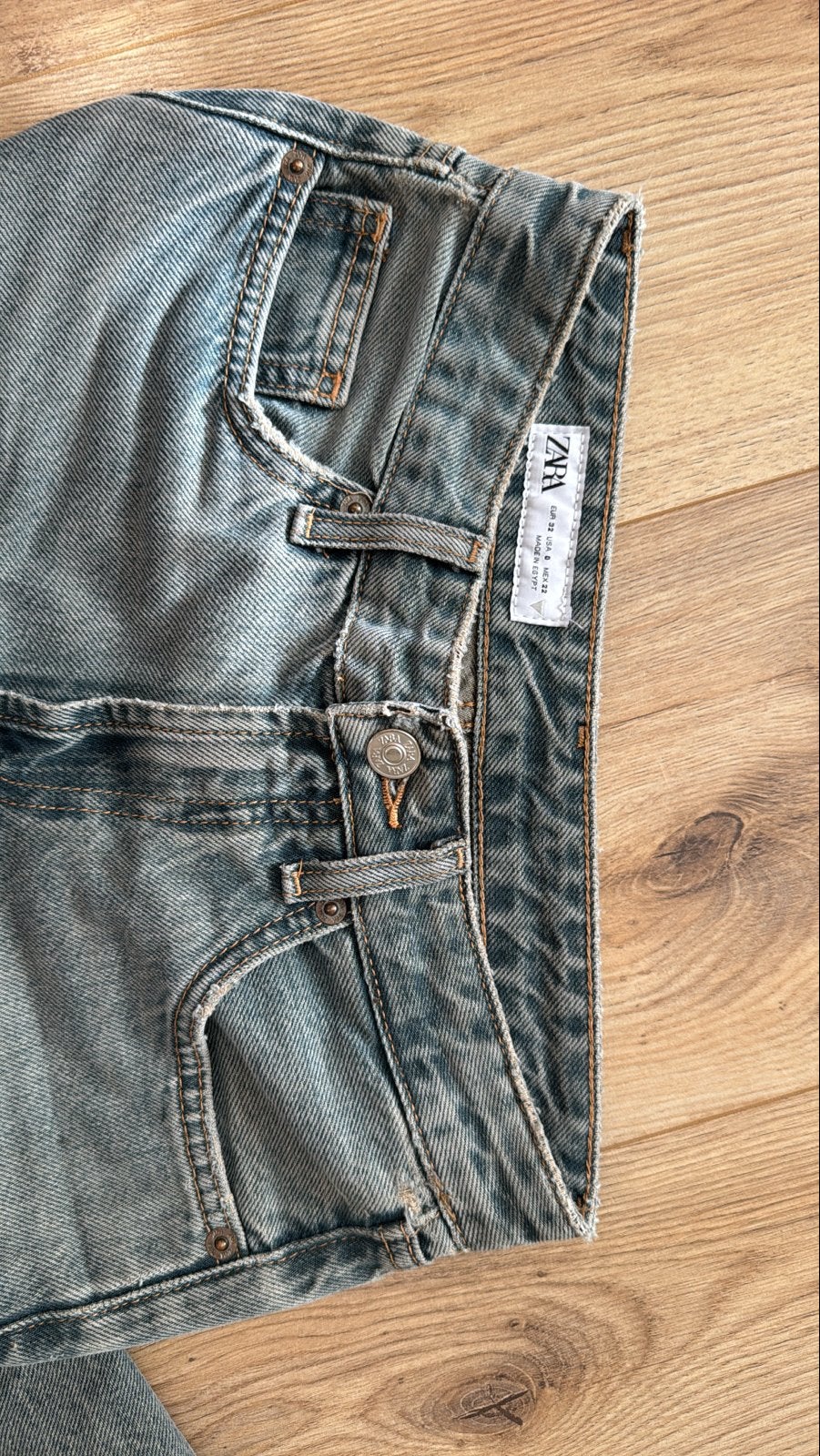 Zara Straight Leg Jeans - blauw/grijs, Kleding | Dames, Ophalen of Verzenden, Gedragen, Blauw, W27 (confectie 34) of kleiner