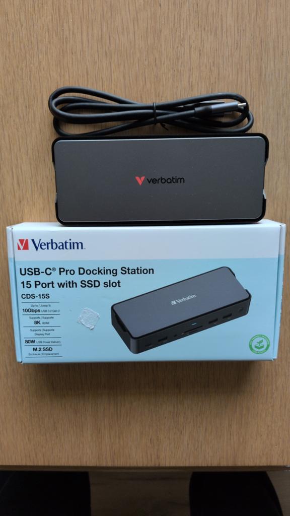 Verbatim USB-C Pro Docking Station 15-poorts met SSD-slot, Computers en Software, Dockingstations, Nieuw, Ophalen of Verzenden