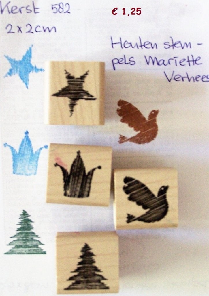 Kerst 582 Houten stempel, Ophalen of Verzenden, Gebruikt, Houten stempel