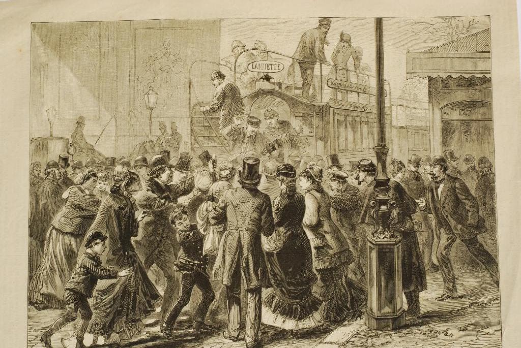 Een mooie zondag in Parijs - Antieke illustratie 19e eeuw