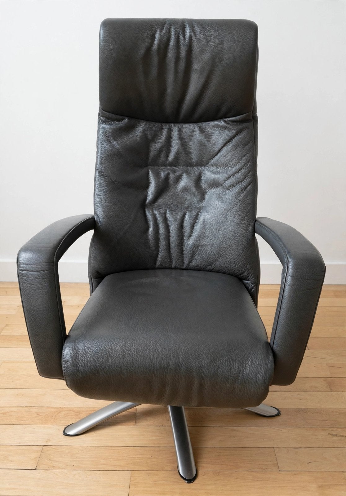 De Toekomst Twice, Accu,sta op stoel,Relax, Antraciet (M), Huis en Inrichting, Ophalen, Zo goed als nieuw, 50 tot 75 cm, Leer