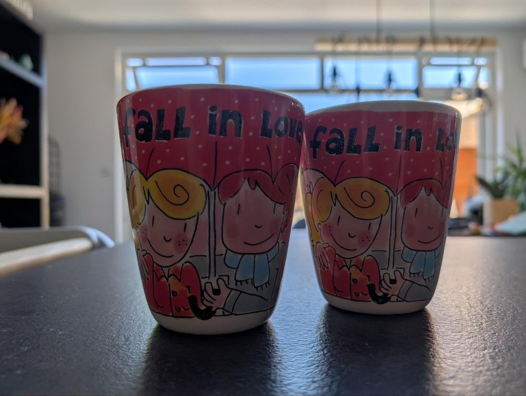 Fall in love mokken Blond Amsterdam, Ophalen of Verzenden, Aardewerk, Kop(pen) en/of Schotel(s)