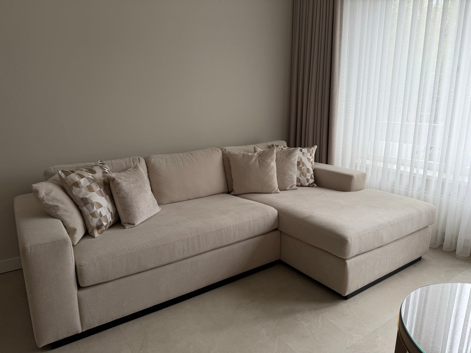 Zo goed als nieuwe custom made designbank (Eichholtz stijl), 250 tot 300 cm, Hoekbank, Ophalen of Verzenden, Zo goed als nieuw