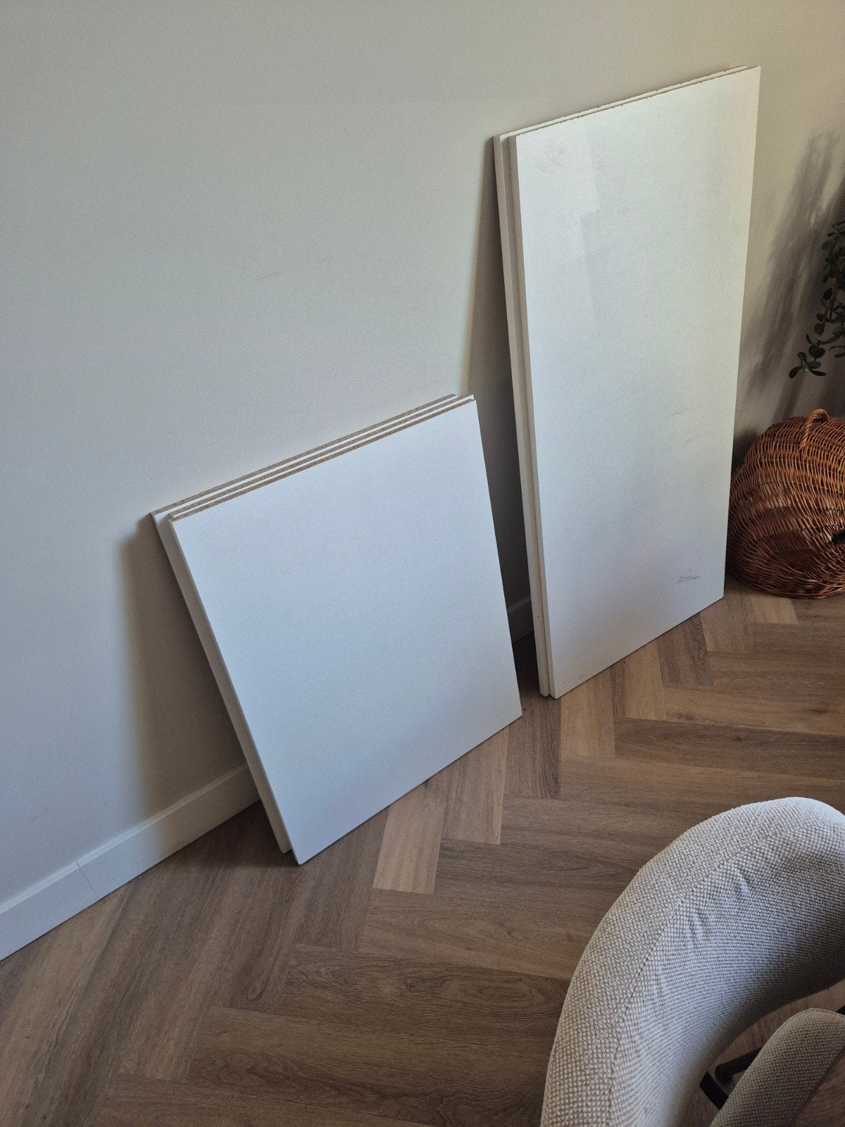 Set van 5 meubelpanelen (3 nieuw, 2 gebruikt), Doe-het-zelf en Verbouw, Platen en Panelen, Ophalen, Nieuw, Hout, Minder dan 20 mm