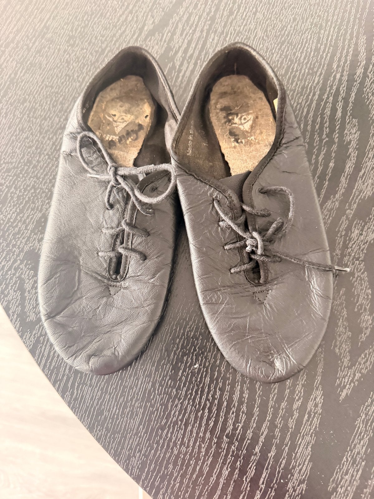 Zwarte leren dansschoenen met veters, Ophalen of Verzenden, Gebruikt, Schoenen