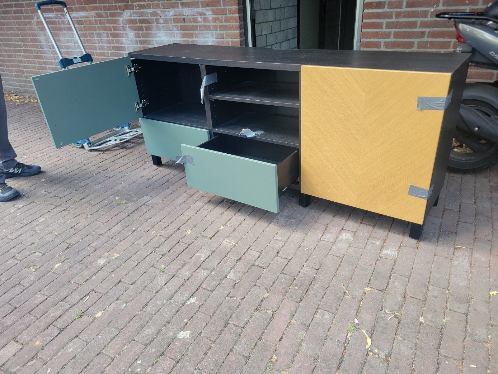IKEA Besta TV Kast incl lades, planken en kastdeuren, Ophalen, Gebruikt