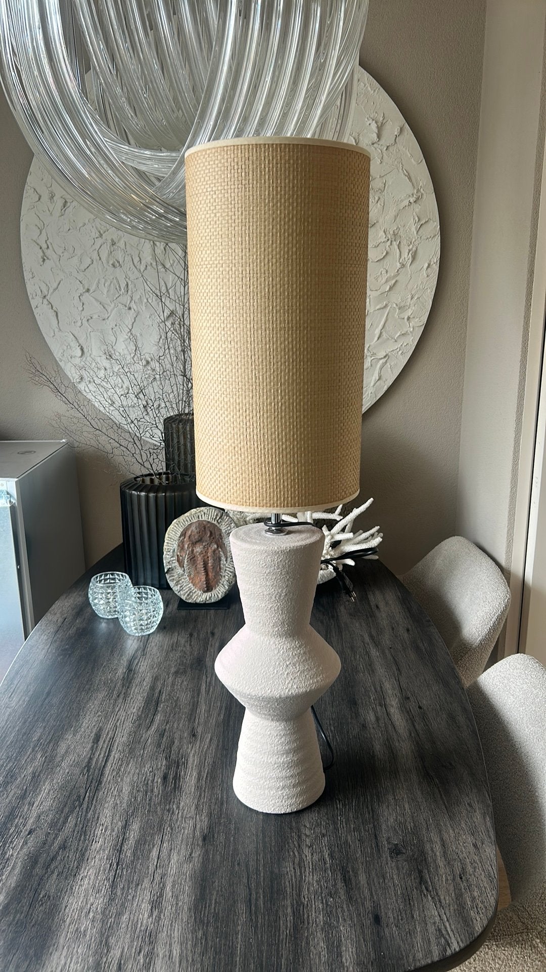 Super leuke Japandi Ibiza , behemian stijl tafellamp, Huis en Inrichting, Lampen | Tafellampen, Ophalen of Verzenden, Zo goed als nieuw