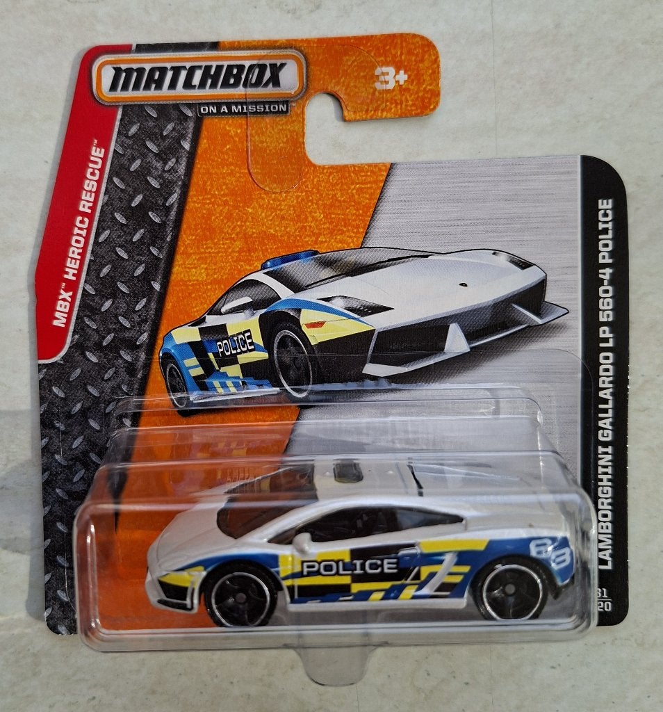 Lamborghini Gallardo LP 560-4 Police van Matchbox 3 inch, Ophalen of Verzenden, Nieuw, Auto