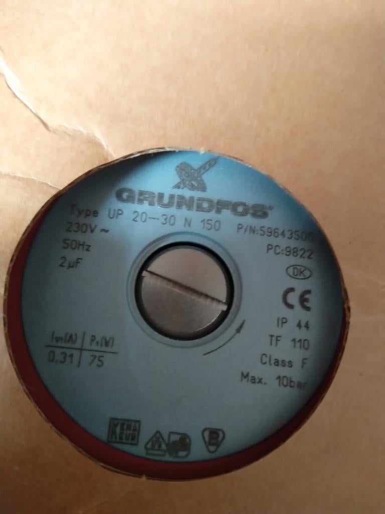 Grundfos UP 20-30 N 150 circulatiepomp, Ophalen, Minder dan 30 cm, Overige typen, Nieuw