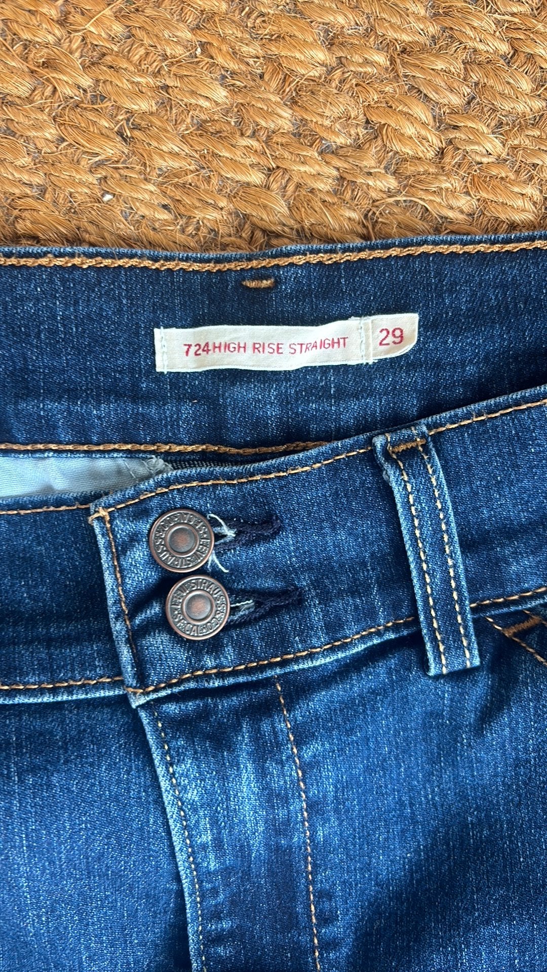 Levi’s 724, high rise straight 29, Ophalen of Verzenden, Zo goed als nieuw, Blauw, W28 - W29 (confectie 36)