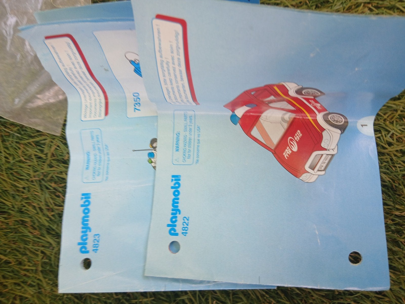 Playmobil Brandweerwagen met boot en figuren 4822 en 4823, Gebruikt, Complete set, Voertuig, Ophalen of Verzenden