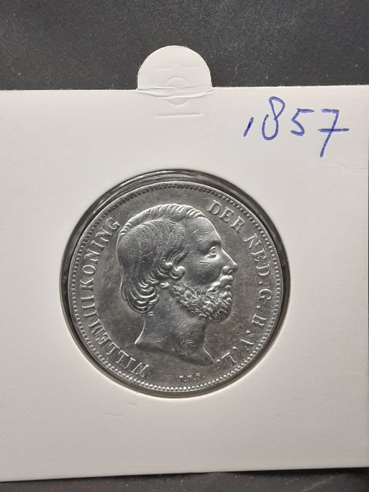 1 gulden 1857 koning Willem III, 1 gulden, Koning Willem III, Verzenden, Zilver