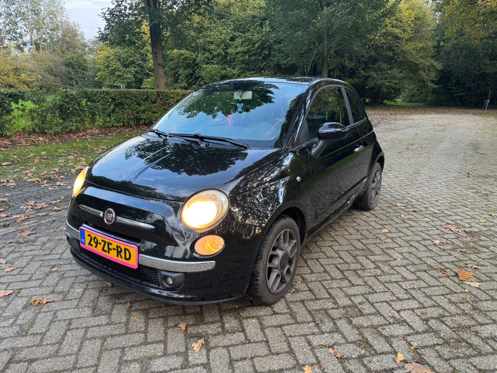 Fiat 500 1.3 diesel 2008, Auto's, Voorwielaandrijving, 74 pk, Zwart, 4 cilinders