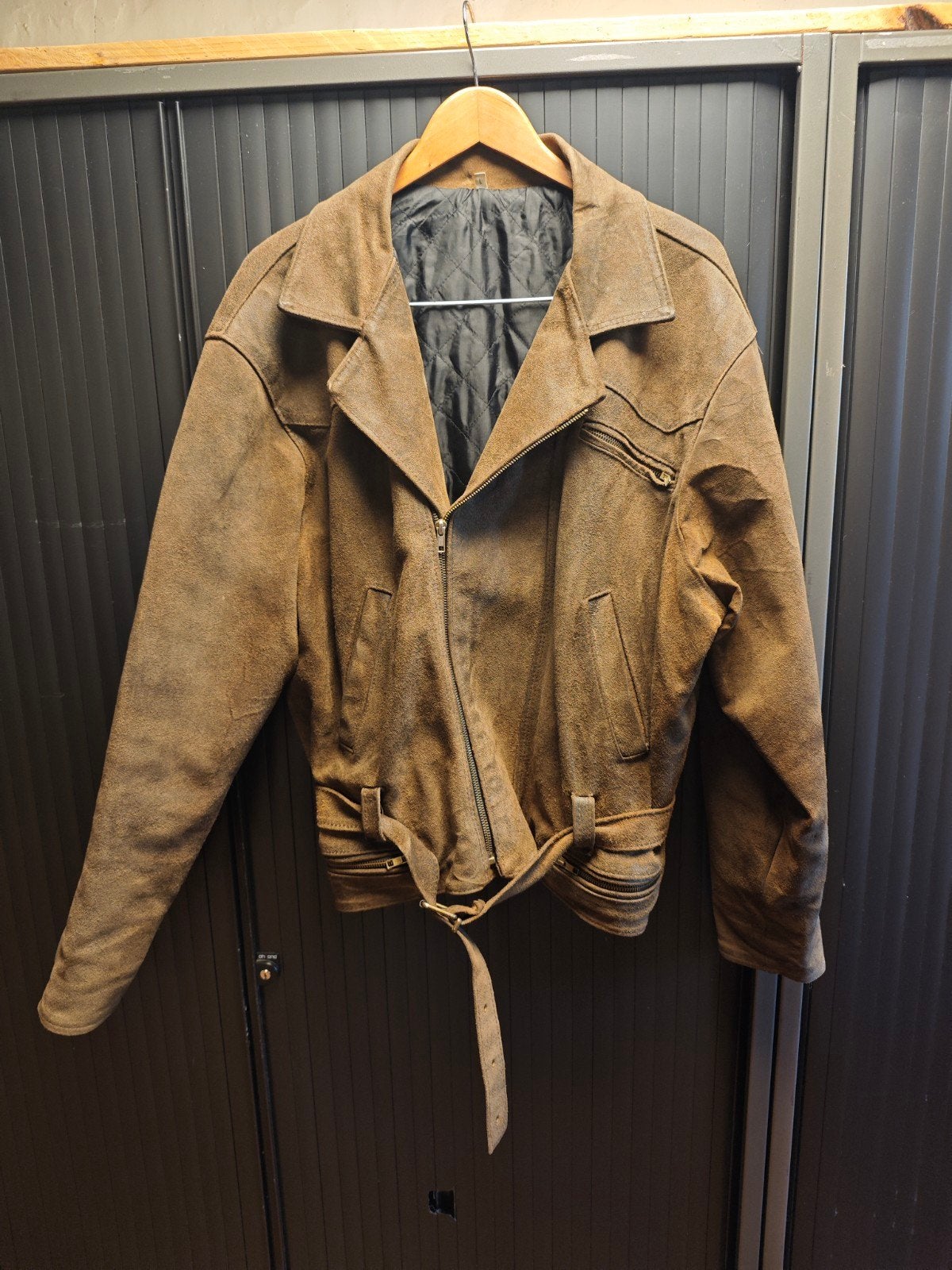 Vintage Leren Jas - Bruin - Maat L, Maat 52/54 (L), Ophalen of Verzenden, Gedragen, Onbekend
