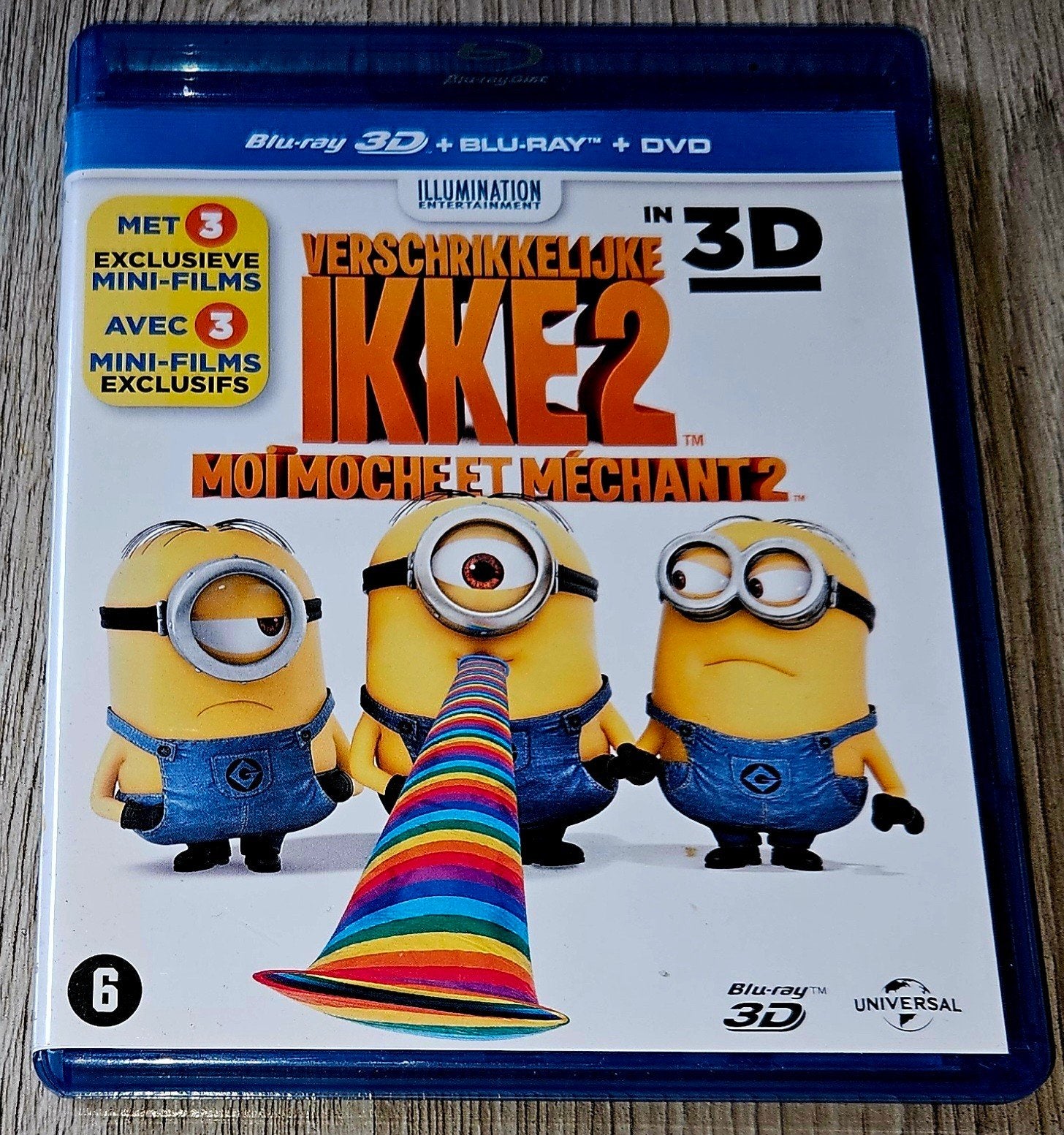 Verschrikkelijke Ikke 2 (Despicable Me 2) Blu-ray 3D + DVD, Cd's en Dvd's, Blu-ray, Ophalen of Verzenden, Zo goed als nieuw, Tekenfilms en Animatie