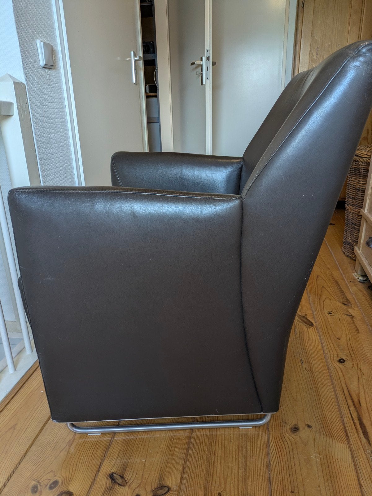 Leren Leolux fauteuil, gebruikt maar in goede staat, Ophalen, Gebruikt, Leer