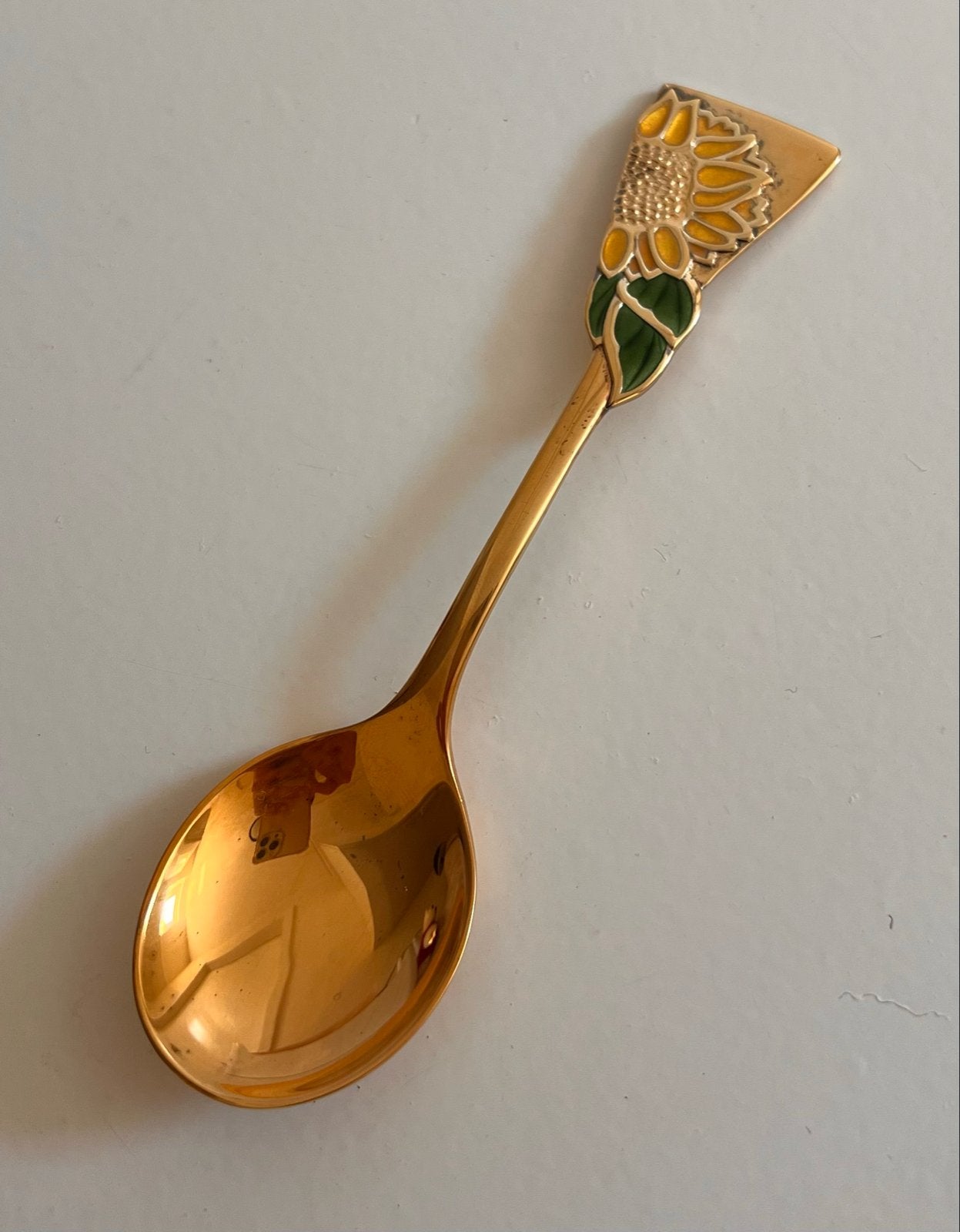 Zilveren theelepel met zonnebloem, gekeurd 925, Ophalen of Verzenden, Zilver