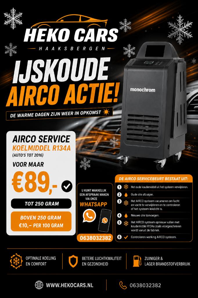 Auto airco vullen & controle 134a | Vanaf €89 | Weer ijskoud, Garantie, Overige werkzaamheden