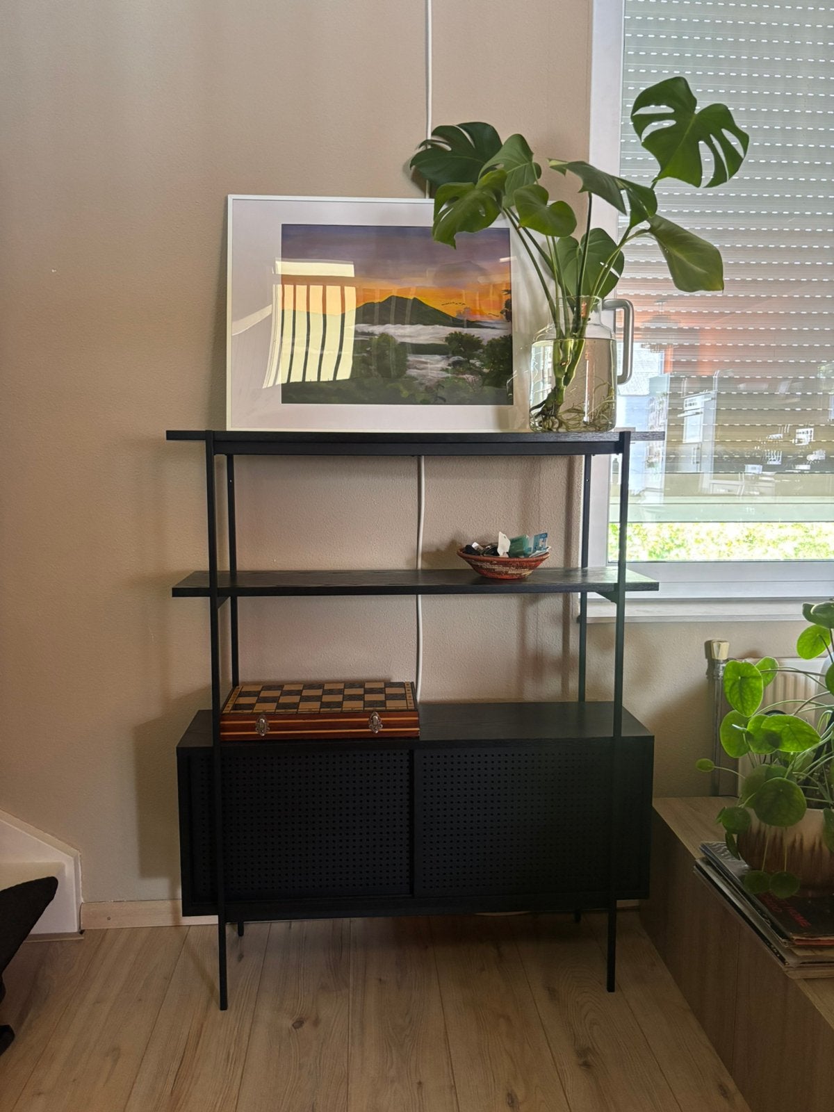 Zwarte Wandrek Westwing Angus met schuifdeuren, 100 tot 150 cm, Zo goed als nieuw, Minder dan 150 cm, 25 tot 50 cm
