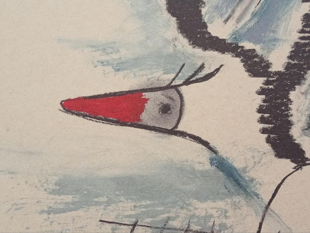Prent met figuur,vogel en konijn, Antiek en Kunst, Ophalen of Verzenden