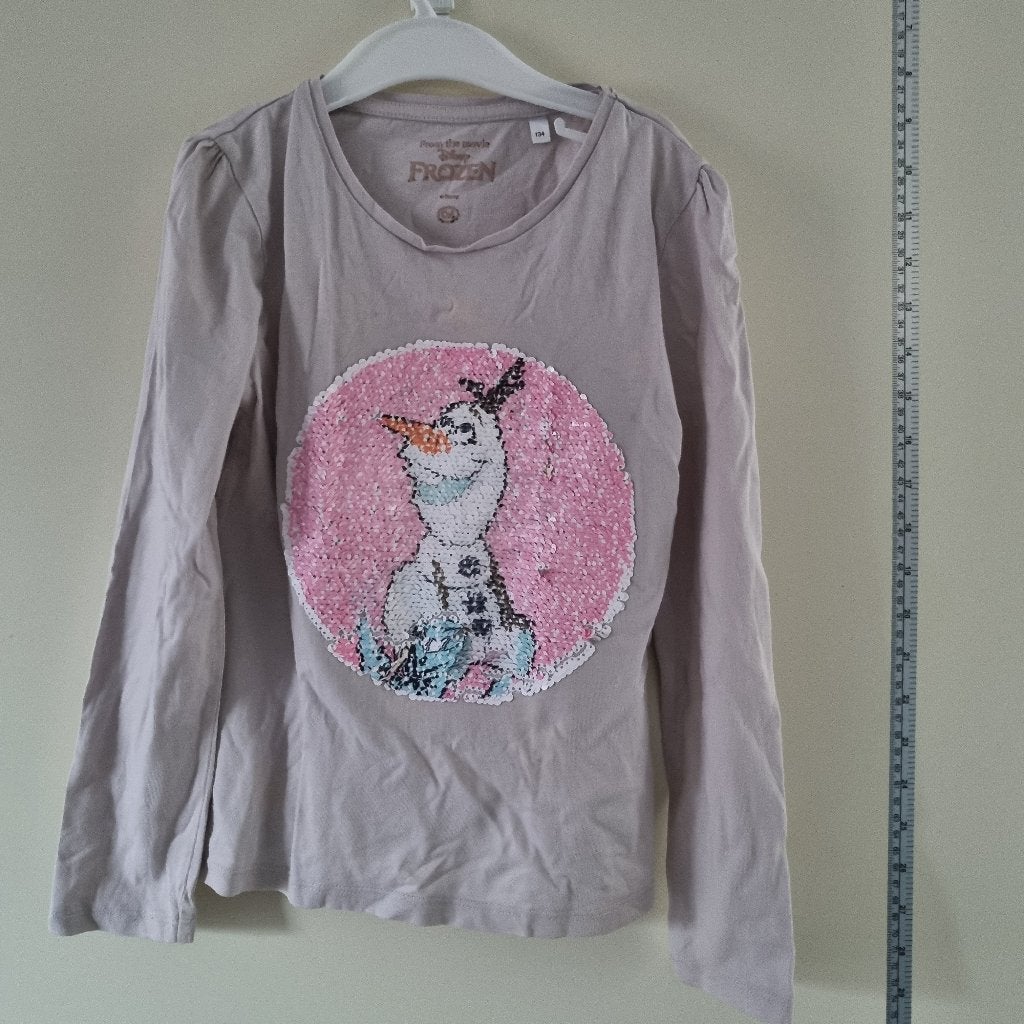 Frozen shirt lange mouwen Olaf patroon gratis maat 134, Kinderen en Baby's, Kinderkleding | Maat 134, Ophalen, Gebruikt, Disney Frozen