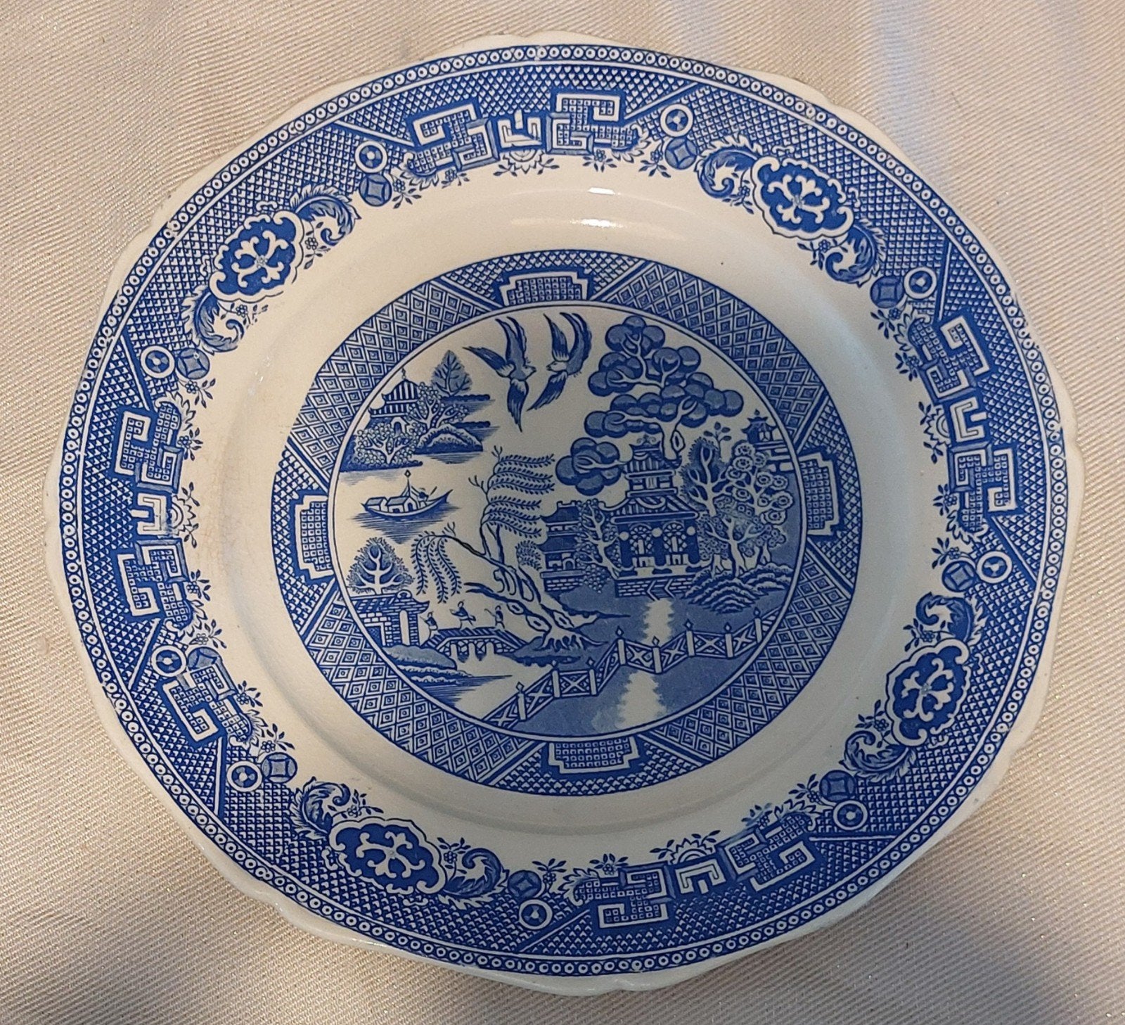 Antiek Petrus Regout Maastricht bord - Willow decor (27 cm)!, Antiek en Kunst, Ophalen of Verzenden