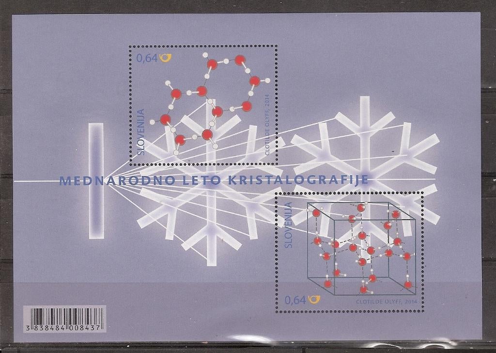 Slovenië, Kristallografie, 2014., Ophalen of Verzenden, Overige landen, Postfris