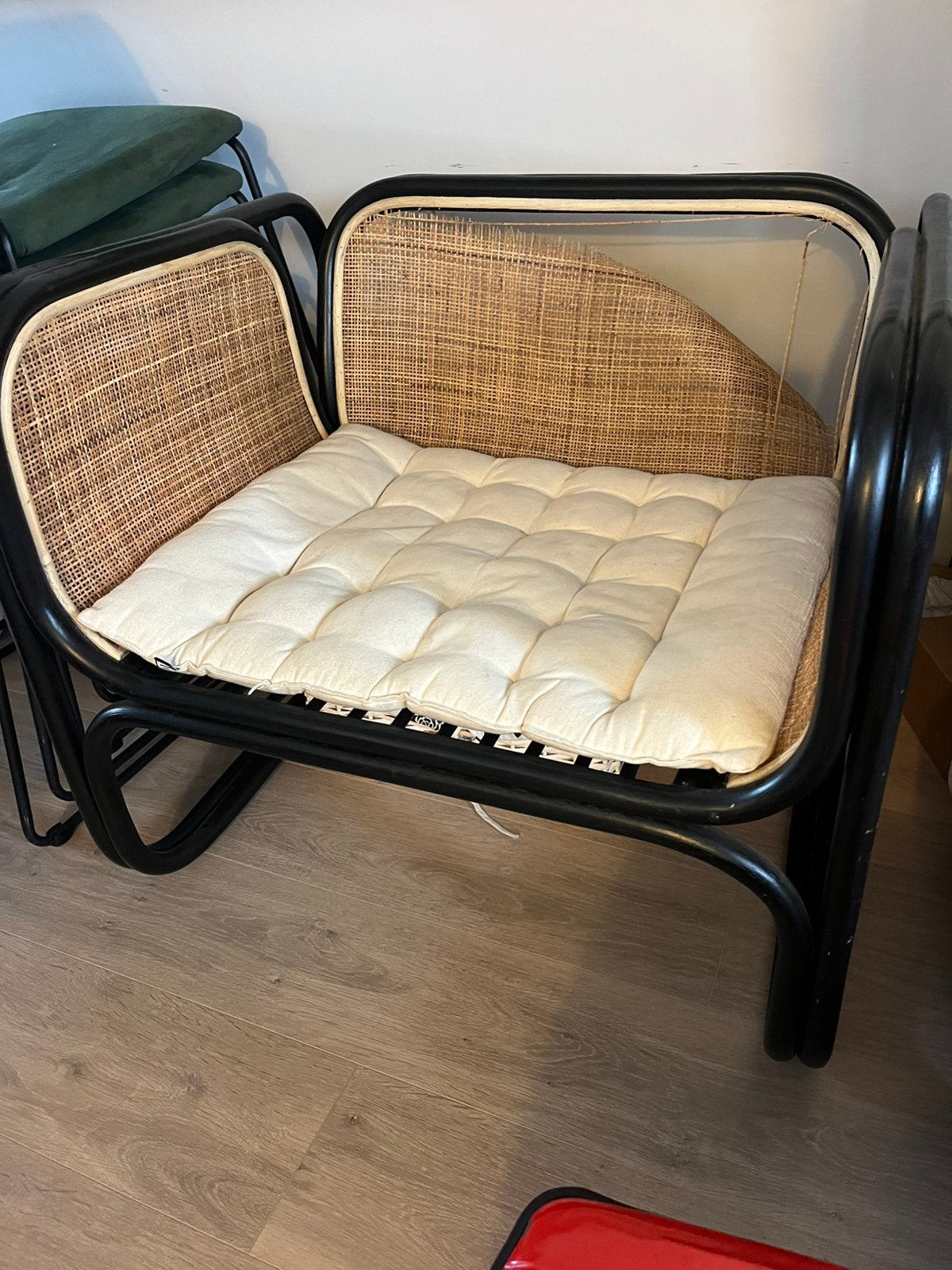 Rotan fauteuil Loods 5 (met defect), Ophalen, Gebruikt, 50 tot 75 cm, Riet of Rotan