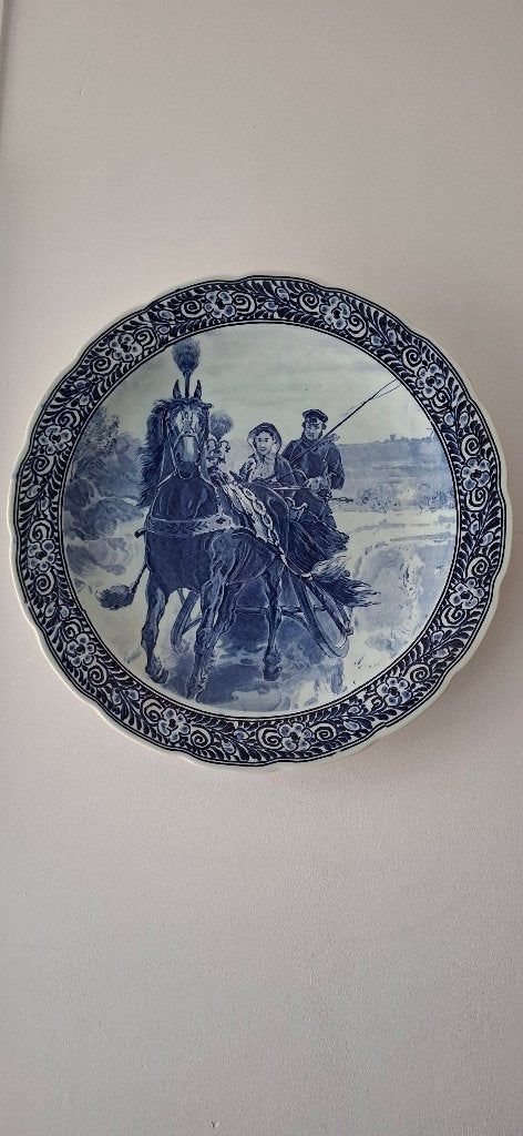 Groot Delfts Blauw Wandbord 40cm - Royal Sphinx Maastricht, Ophalen of Verzenden