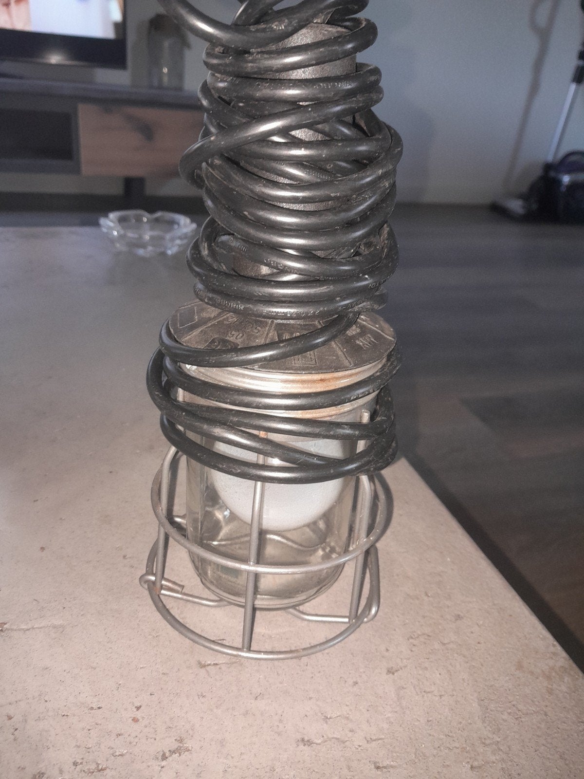 Lamp, Huis en Inrichting, Lampen | Hanglampen, Ophalen, Nieuw, Natuurlijk materiaal, E27 (groot)