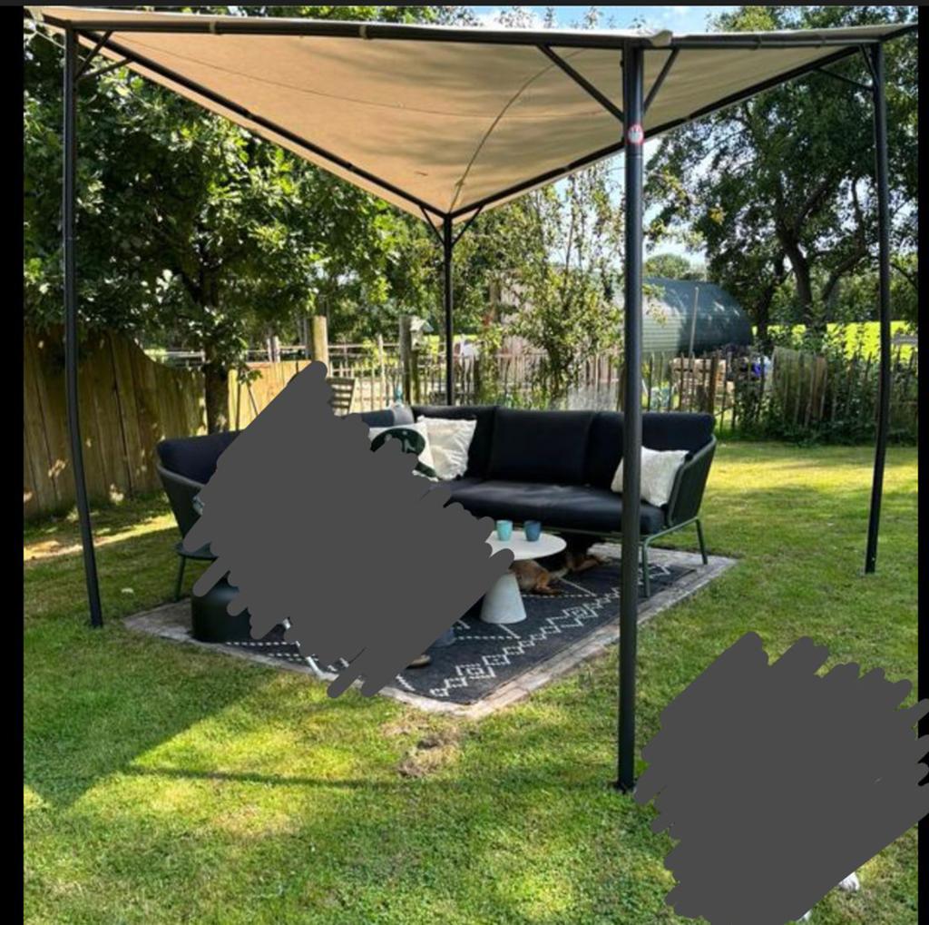 Nieuwe Handson pergola 3x3m zwart/beige - nooit gebruikt!, Ophalen, Nieuw, 3 tot 4 meter, Overige typen