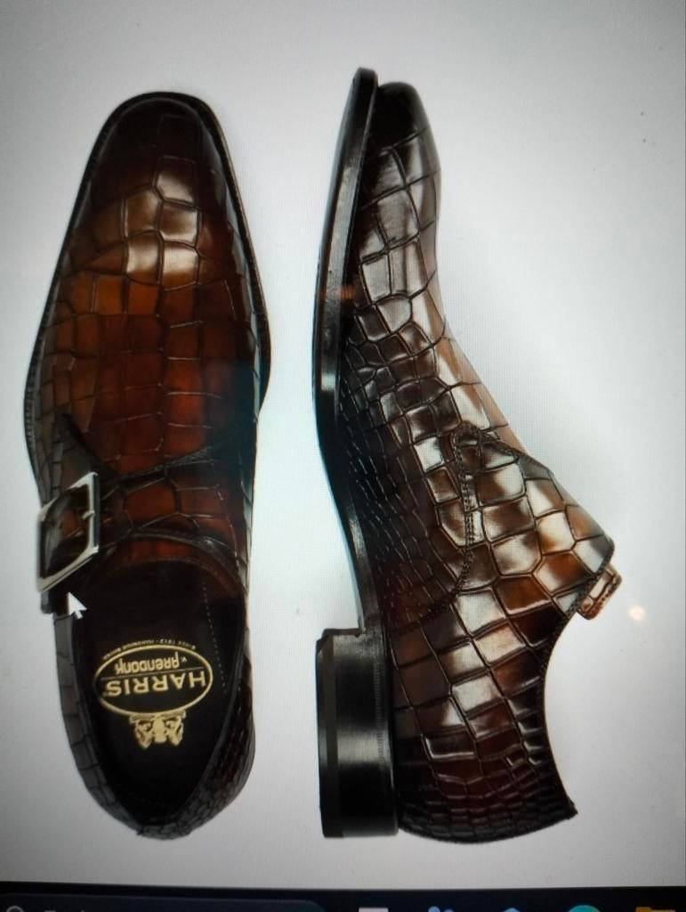 Harris gesp schoenen  maat 6,5 krokodil, Kleding | Heren, Schoenen, Harris, Bruin, Nieuw, Ophalen of Verzenden