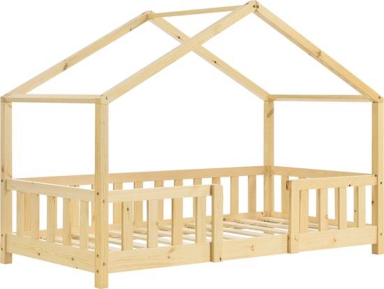 Kinderbed Treviolo met uitvalbeveiliging 80x160 cm hout, Nieuw, 70 tot 85 cm, Ophalen of Verzenden, Lattenbodem