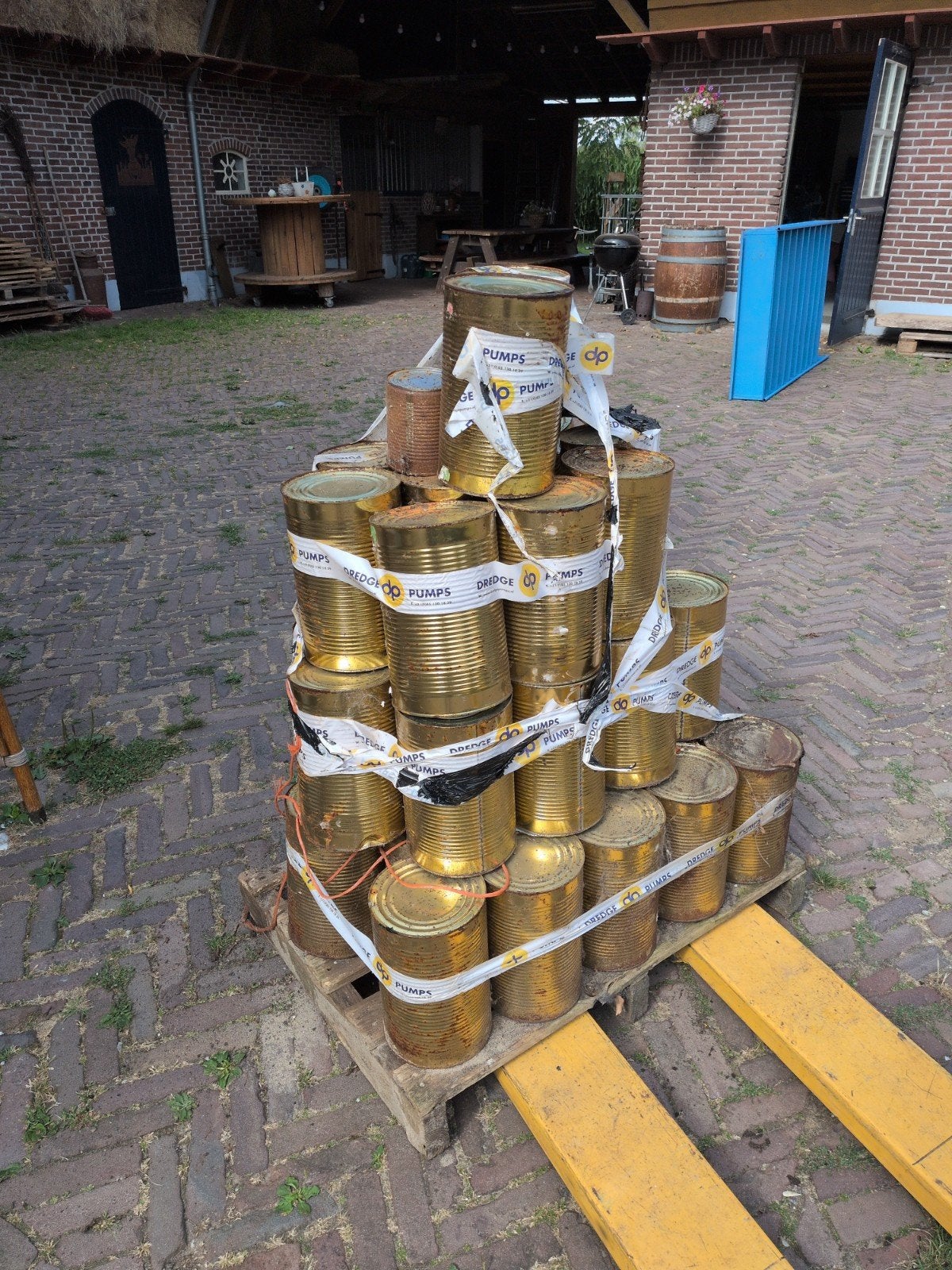 Grote partij blikken voor decoratie, bruiloft of spel, Verzamelen, Blikken, Ophalen, Gebruikt, Overige, Overige merken