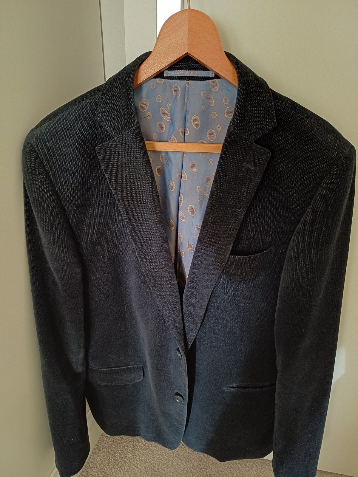 Prachtig John Edward Colbert met Schitterende Voering, Maat 52/54 (L), Blauw, John Edward, Ophalen of Verzenden