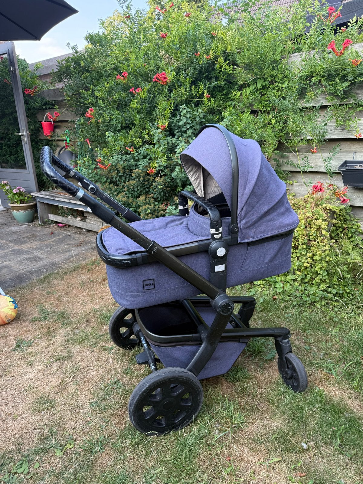 Joolz Day3 Combi Kinderwagen Blauw met Luiertas en slaapzak, Gebruikt, Combiwagen, Met reiswieg, Ophalen