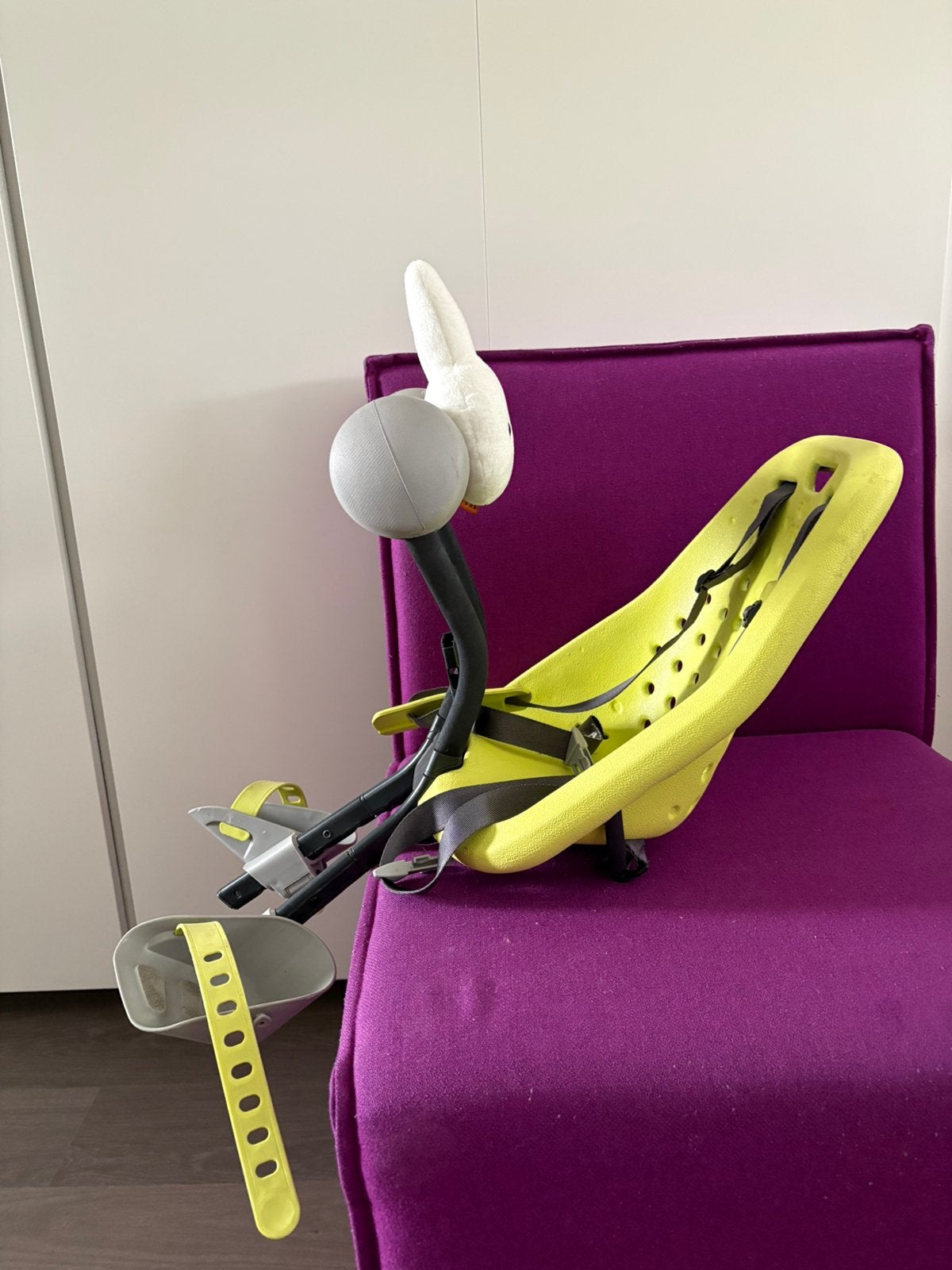 Yepp mini fietsstoel voor, incl windscherm en 2 adapters, Ophalen, Voorzitje, 0 t/m 13 kg, Gebruikt